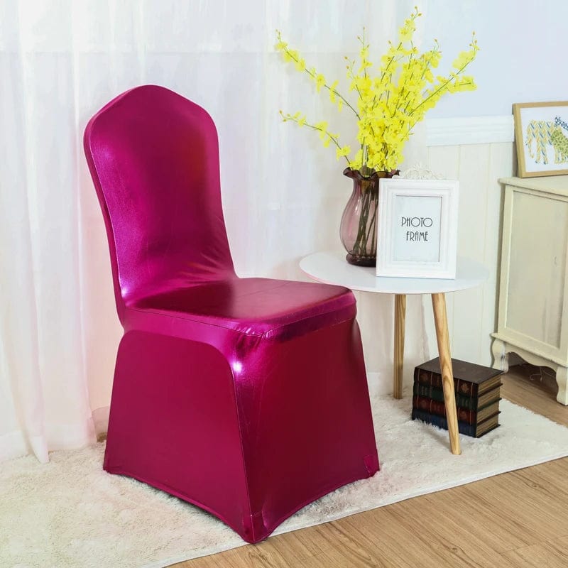 Metallic Gold Silver Spandex Chair Cover Wedding Decoration Shiny Bronze Colour Lycra Luxury Design Nice Quality - SHOWLU FASHION STORE