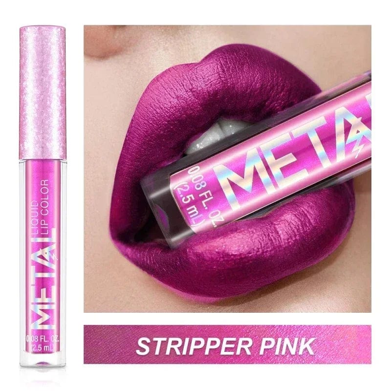 Metallic Matte Liquid Lipstick Waterproof Long Lasting Non - Stick Cup Matte Shimmer Glitter Lip Gloss Women Lips Makeup 12 Colors - SHOWLU FASHION STORE