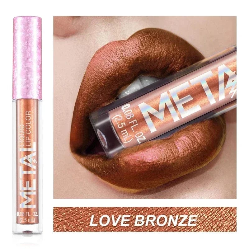 Metallic Matte Liquid Lipstick Waterproof Long Lasting Non - Stick Cup Matte Shimmer Glitter Lip Gloss Women Lips Makeup 12 Colors - SHOWLU FASHION STORE
