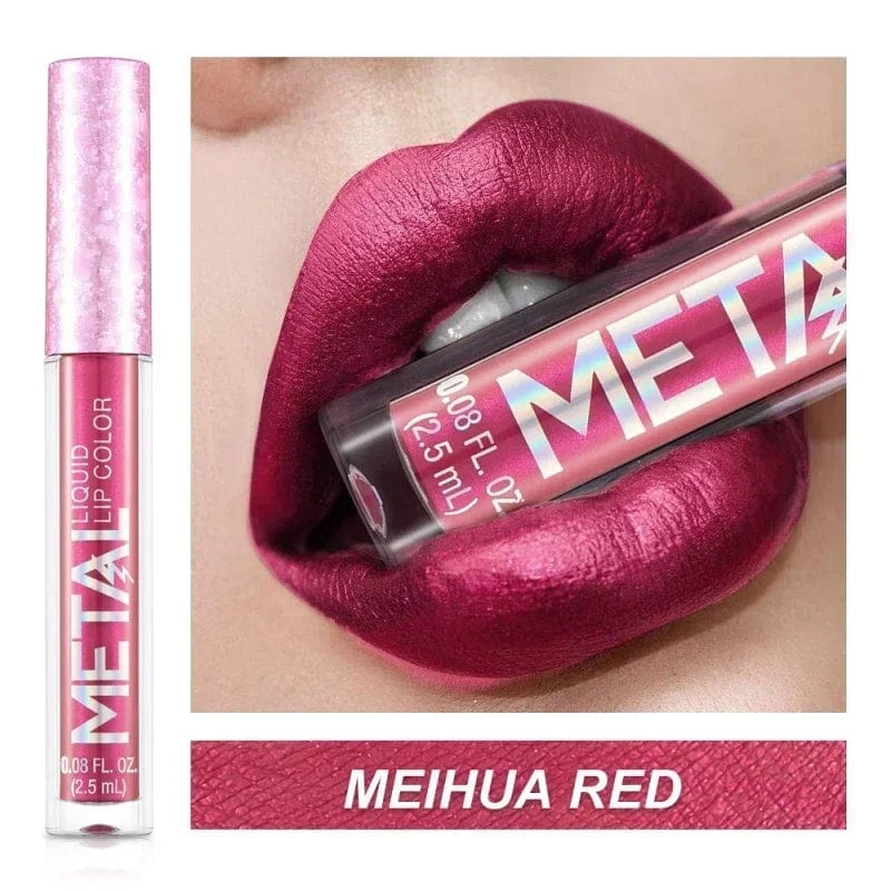 Metallic Matte Liquid Lipstick Waterproof Long Lasting Non - Stick Cup Matte Shimmer Glitter Lip Gloss Women Lips Makeup 12 Colors - SHOWLU FASHION STORE