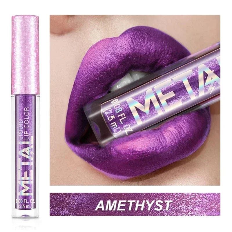 Metallic Matte Liquid Lipstick Waterproof Long Lasting Non - Stick Cup Matte Shimmer Glitter Lip Gloss Women Lips Makeup 12 Colors - SHOWLU FASHION STORE