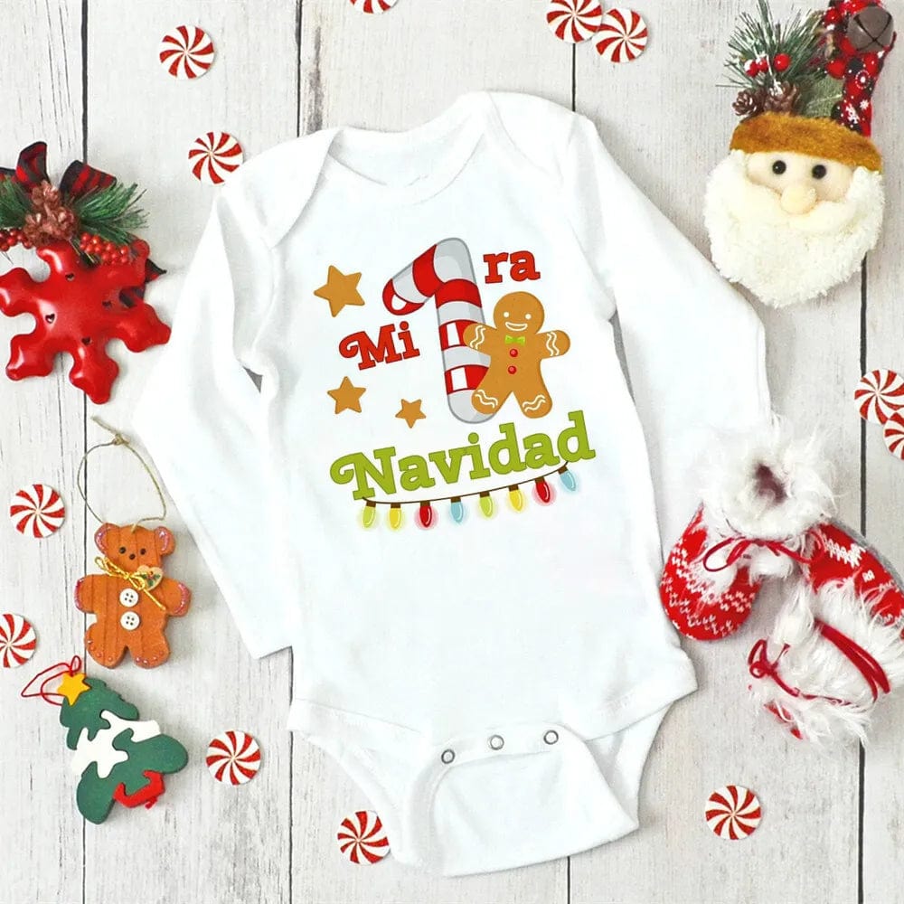 My First Christmas Baby Bodysuit Boys Girls Clothes Xmas Infat Cute Romper Christmas Party Baby Bodysuits Newborn 1st Xmas Gift - SHOWLU FASHION STORE