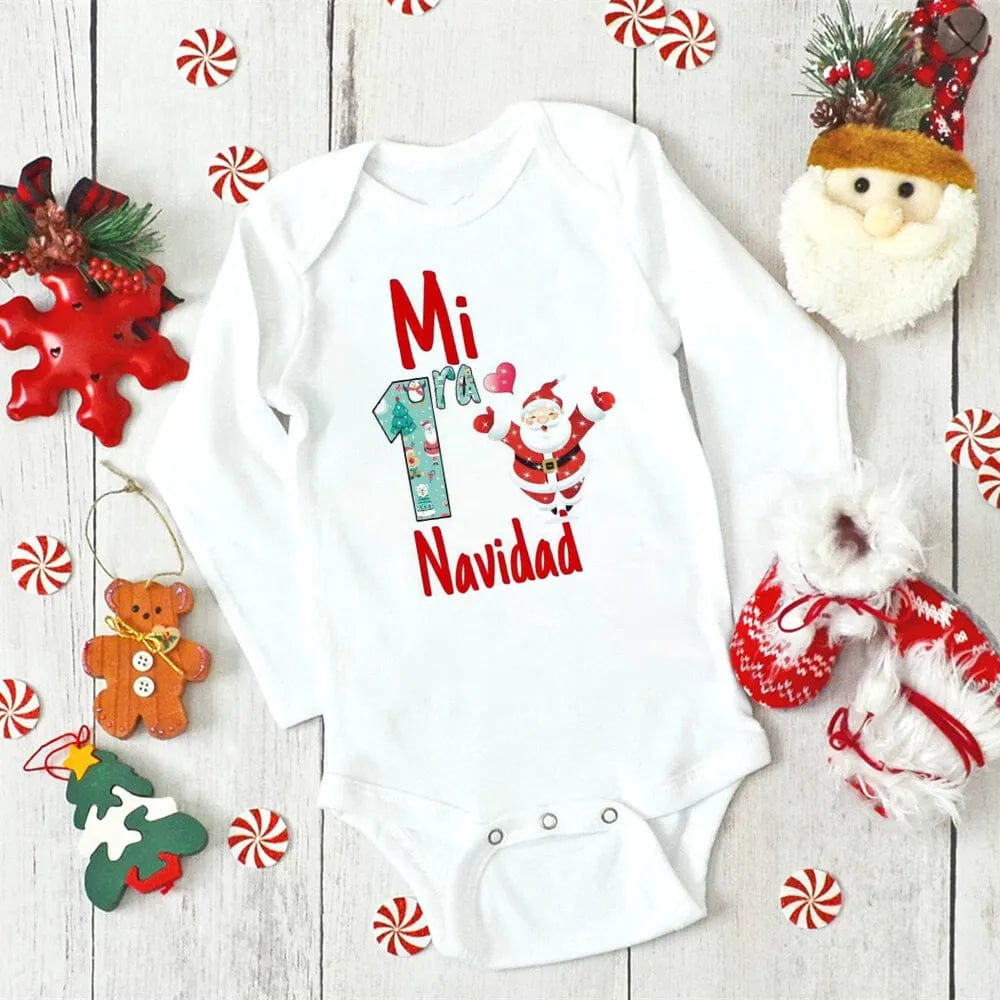 My First Christmas Baby Bodysuit Boys Girls Clothes Xmas Infat Cute Romper Christmas Party Baby Bodysuits Newborn 1st Xmas Gift - SHOWLU FASHION STORE