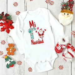 My First Christmas Baby Bodysuit Boys Girls Clothes Xmas Infat Cute Romper Christmas Party Baby Bodysuits Newborn 1st Xmas Gift - SHOWLU FASHION STORE