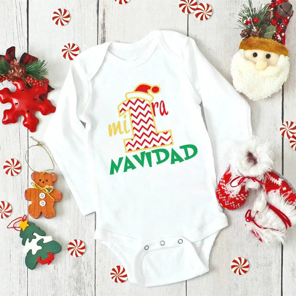 My First Christmas Baby Bodysuit Boys Girls Clothes Xmas Infat Cute Romper Christmas Party Baby Bodysuits Newborn 1st Xmas Gift - SHOWLU FASHION STORE