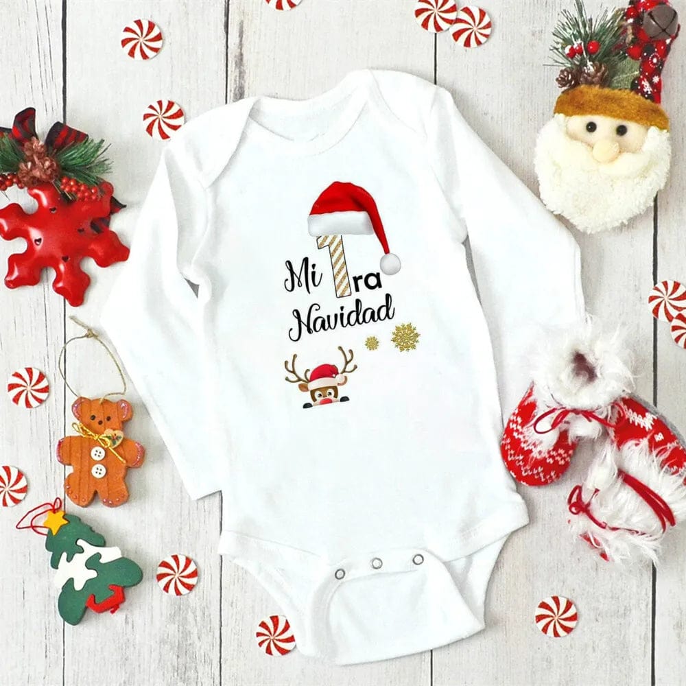 My First Christmas Baby Bodysuit Boys Girls Clothes Xmas Infat Cute Romper Christmas Party Baby Bodysuits Newborn 1st Xmas Gift - SHOWLU FASHION STORE
