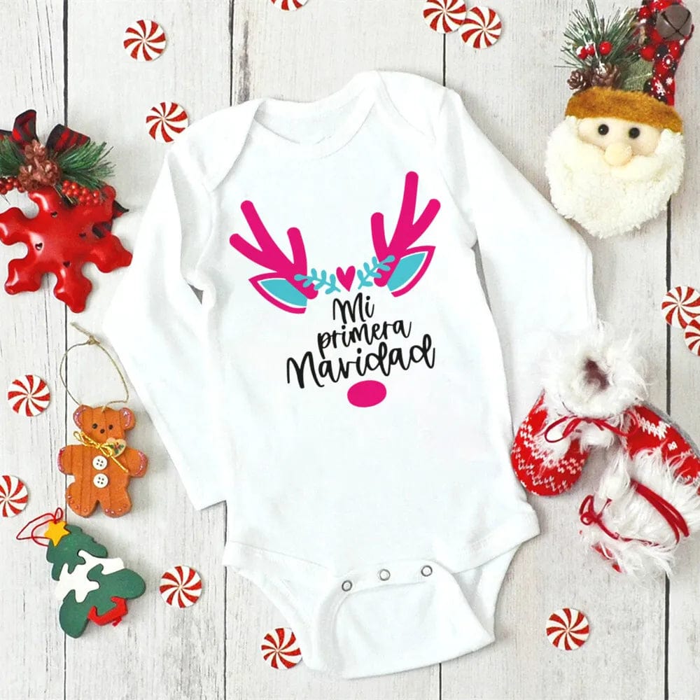 My First Christmas Baby Bodysuit Boys Girls Clothes Xmas Infat Cute Romper Christmas Party Baby Bodysuits Newborn 1st Xmas Gift - SHOWLU FASHION STORE