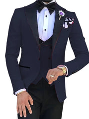 New 2023 Suit Men's Suit Three - piece Korean Version Slim - fit Model Business Groomsman Suit Groom's Wedding Dress Costume Homme - SHOWLU FASHION STORE