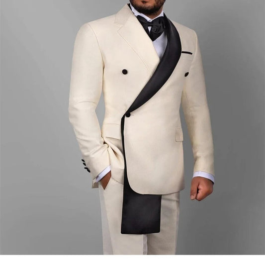 New Arrival Men Suits Slim Fit Fashion Notch and Shawl Lapel Blazer Set Chic Business Formal Party Office Wedding Tuxedo 2 Piece - SHOWLU FASHION STORE