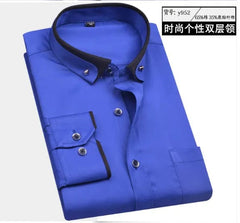 new arrival Spring commercial easy care shirt male oversize long - sleeve fashion formal high quality plus size M - 7XL8XL9XL - SHOWLU FASHION STORE