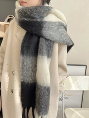 New Classic Plaid Colorblock All - Matching Warm Scarf Autumn and Winter Women's Korean Style Fancy Wind - Proof and Cold Protection Scarf - SHOWLU FASHION STORE