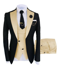 New Costume Homme Popular Clothing Luxury Party Stage Men's Suit Groomsmen Regular Fit Tuxedo 3 Peice Set Jacket+Trousers+Vest - SHOWLU FASHION STORE