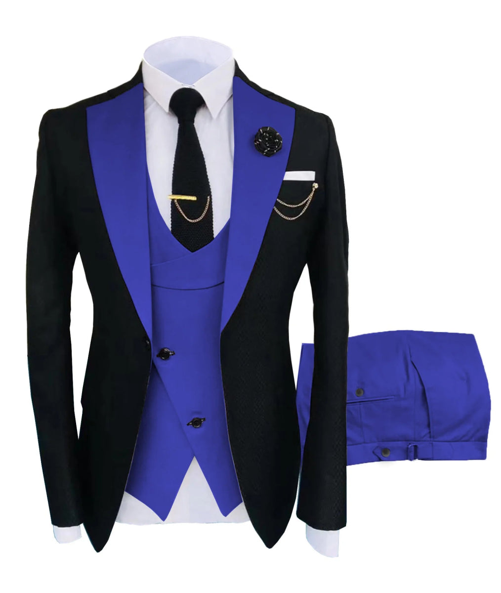 New Costume Homme Popular Clothing Luxury Party Stage Men's Suit Groomsmen Regular Fit Tuxedo 3 Peice Set Jacket+Trousers+Vest - SHOWLU FASHION STORE