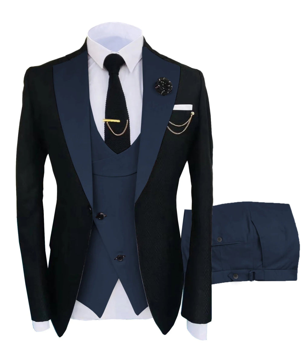 New Costume Homme Popular Clothing Luxury Party Stage Men's Suit Groomsmen Regular Fit Tuxedo 3 Peice Set Jacket+Trousers+Vest - SHOWLU FASHION STORE