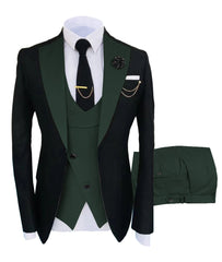 New Costume Homme Popular Clothing Luxury Party Stage Men's Suit Groomsmen Regular Fit Tuxedo 3 Peice Set Jacket+Trousers+Vest - SHOWLU FASHION STORE