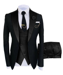 New Costume Homme Popular Clothing Luxury Party Stage Men's Suit Groomsmen Regular Fit Tuxedo 3 Peice Set Jacket+Trousers+Vest - SHOWLU FASHION STORE