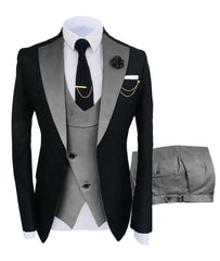 New Costume Homme Popular Clothing Luxury Party Stage Men's Suit Groomsmen Regular Fit Tuxedo 3 Peice Set Jacket+Trousers+Vest - SHOWLU FASHION STORE
