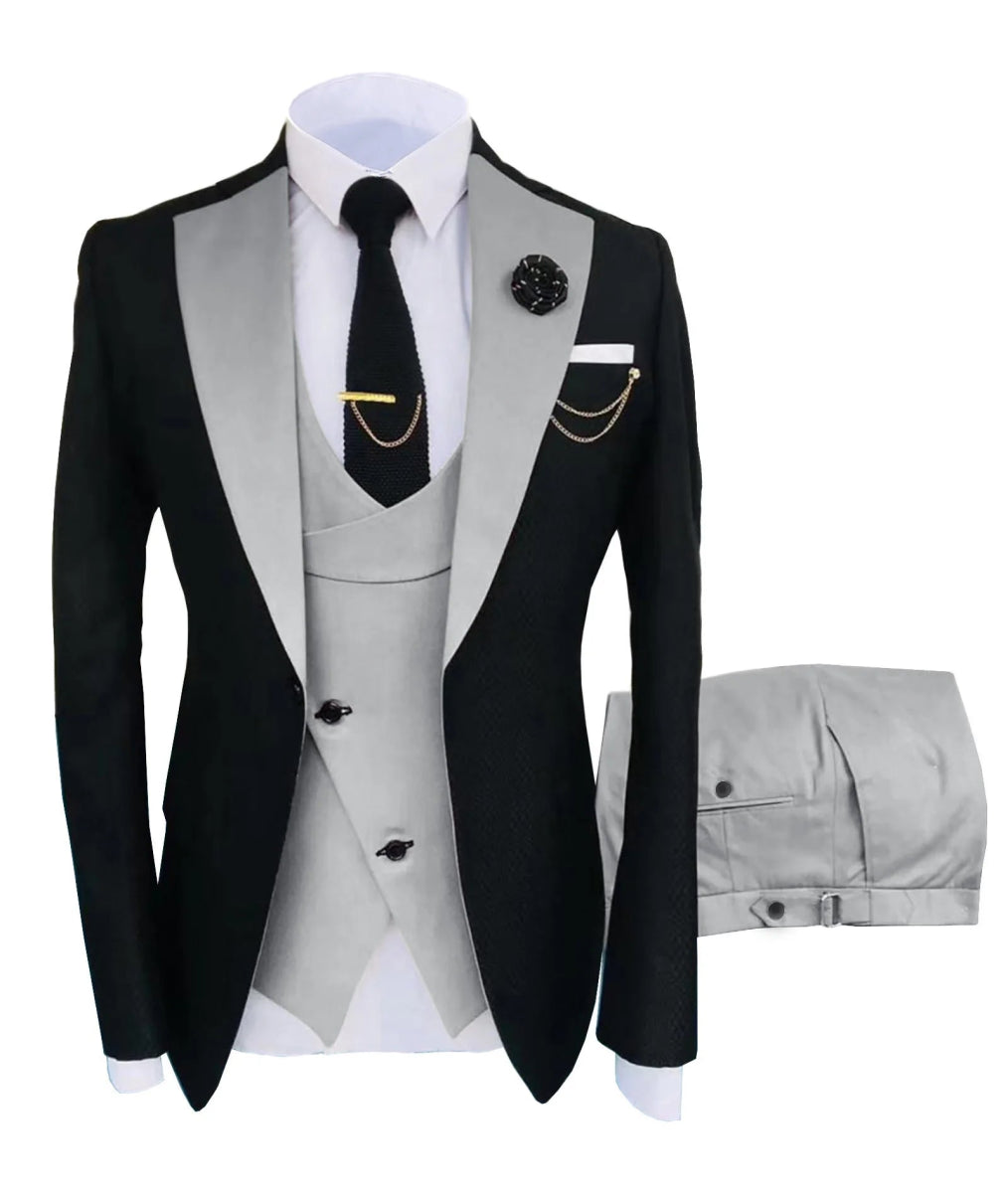 New Costume Homme Popular Clothing Luxury Party Stage Men's Suit Groomsmen Regular Fit Tuxedo 3 Peice Set Jacket+Trousers+Vest - SHOWLU FASHION STORE