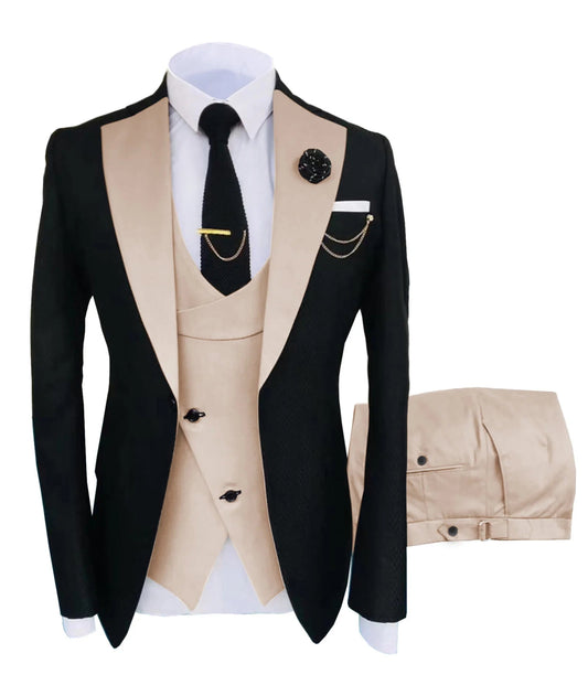 New Costume Homme Popular Clothing Luxury Party Stage Men's Suit Groomsmen Regular Fit Tuxedo 3 Peice Set Jacket+Trousers+Vest - SHOWLU FASHION STORE