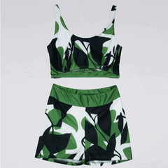 New Cross - Border Amazon Camouflage Print Open Back Four - Corner Two Piece Swimsuit Sexy Bikini Separates Swimsuit - SHOWLU FASHION STORE