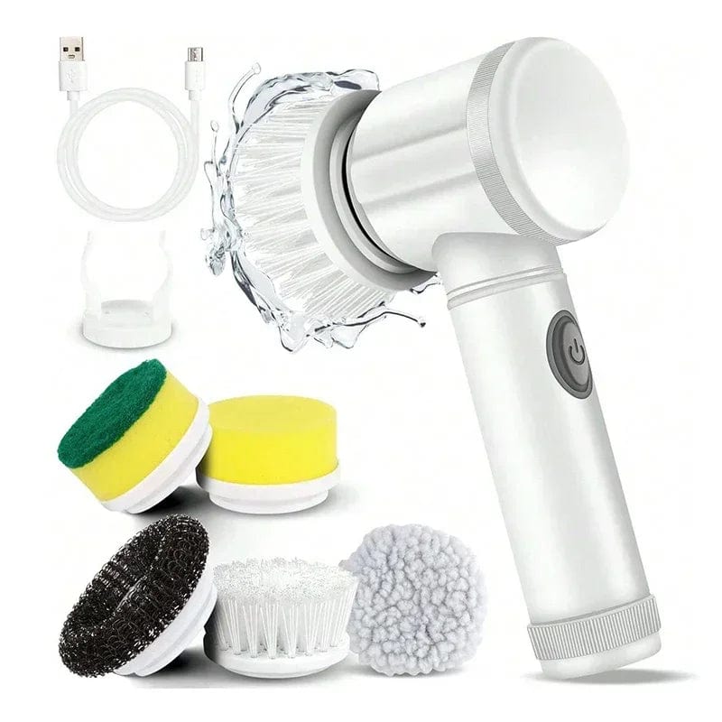 New Electric Spin Scrubber,Bathroom Cleaning Brush Power Scrubber with 5 Replaceable Brush Heads, 5 in 1 Electric Cleaning Brush - SHOWLU FASHION STORE