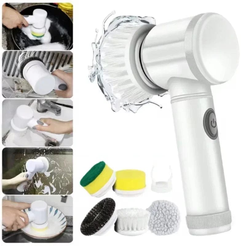 New Electric Spin Scrubber,Bathroom Cleaning Brush Power Scrubber with 5 Replaceable Brush Heads, 5 in 1 Electric Cleaning Brush - SHOWLU FASHION STORE