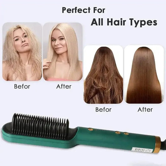 New Hair Straightener Ceramic Hot Comb 2 in 1 Electric Straighten Hair Brush Negative Ion Anti - scalding Styling Tool - SHOWLU FASHION STORE