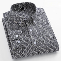 New in shirt Fashion trends100%cotton long - sleeve shirts for men slim fit casual plain shirt soft plaid striped designer clothes - SHOWLU FASHION STORE
