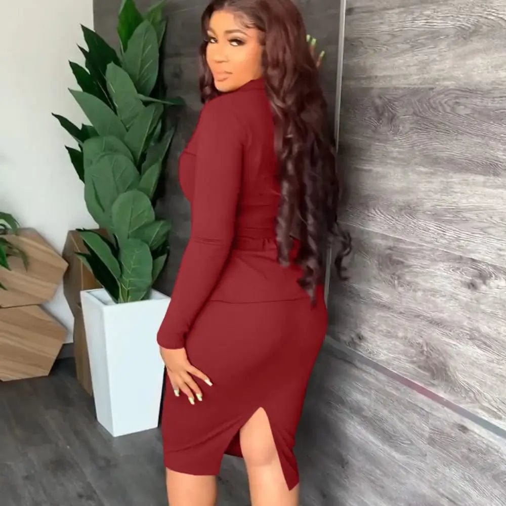 New In Two Piece Skirt Sets Women Outfits Office Lady Clothing Elegant Clothes Fall Winter OL 2 Piece Suits for Female - SHOWLU FASHION STORE
