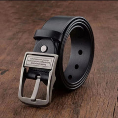 New Leather Cowhide Men's Belt Fashion Metal Alloy Pin Buckle Adult Luxury Brand Jeans Business Casual Waist Male Strap Brand - SHOWLU FASHION STORE