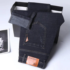 New Men Comfortable Soft Business Fashion Straight Casual Denim Trousers Male Brand Clothing Light Luxury Stretch Slim Fit Pants - SHOWLU FASHION STORE