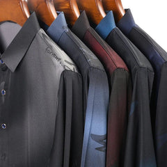 New Men's Casual and Fashionable Long Sleeved Shirt with Printed Anti Wrinkle Business Shirt - SHOWLU FASHION STORE
