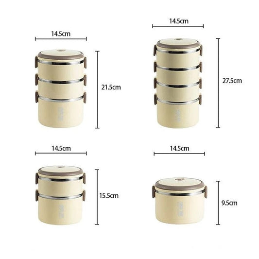 New Portable Thermal Lunch Box Set of Adult Stainless Steel Thermal Lunch Box for Hot Food Thermal Lunch Bag Neutral - SHOWLU FASHION STORE