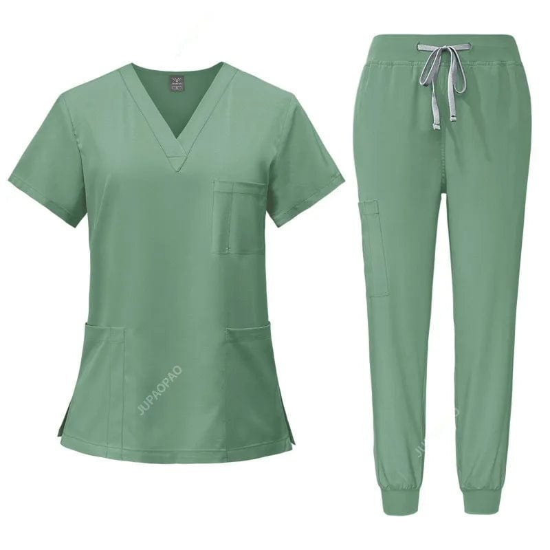 New Scrubs Set Medical Uniforms Stretch Scrub Tops With Pocket Pants Nurse Uniform Doctor Surgery Overalls Beauty Salon Workwear - SHOWLU FASHION STORE