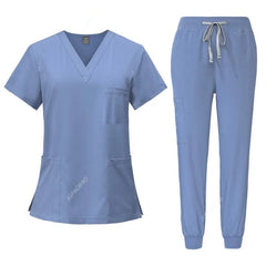 New Scrubs Set Medical Uniforms Stretch Scrub Tops With Pocket Pants Nurse Uniform Doctor Surgery Overalls Beauty Salon Workwear - SHOWLU FASHION STORE