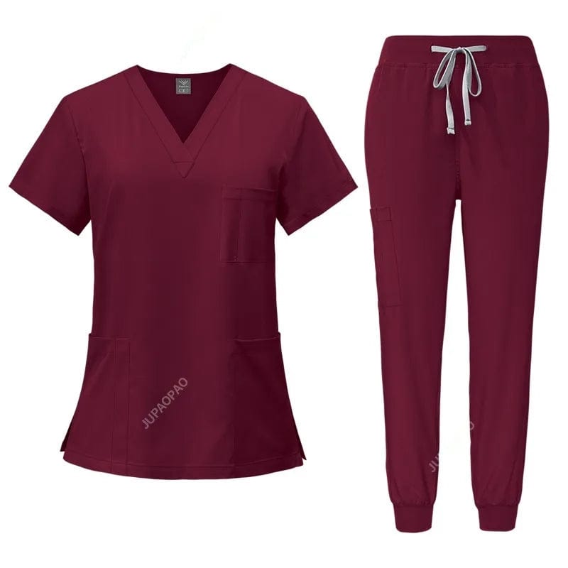 New Scrubs Set Medical Uniforms Stretch Scrub Tops With Pocket Pants Nurse Uniform Doctor Surgery Overalls Beauty Salon Workwear - SHOWLU FASHION STORE