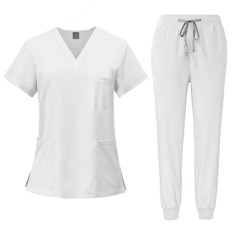 New Scrubs Set Medical Uniforms Stretch Scrub Tops With Pocket Pants Nurse Uniform Doctor Surgery Overalls Beauty Salon Workwear - SHOWLU FASHION STORE