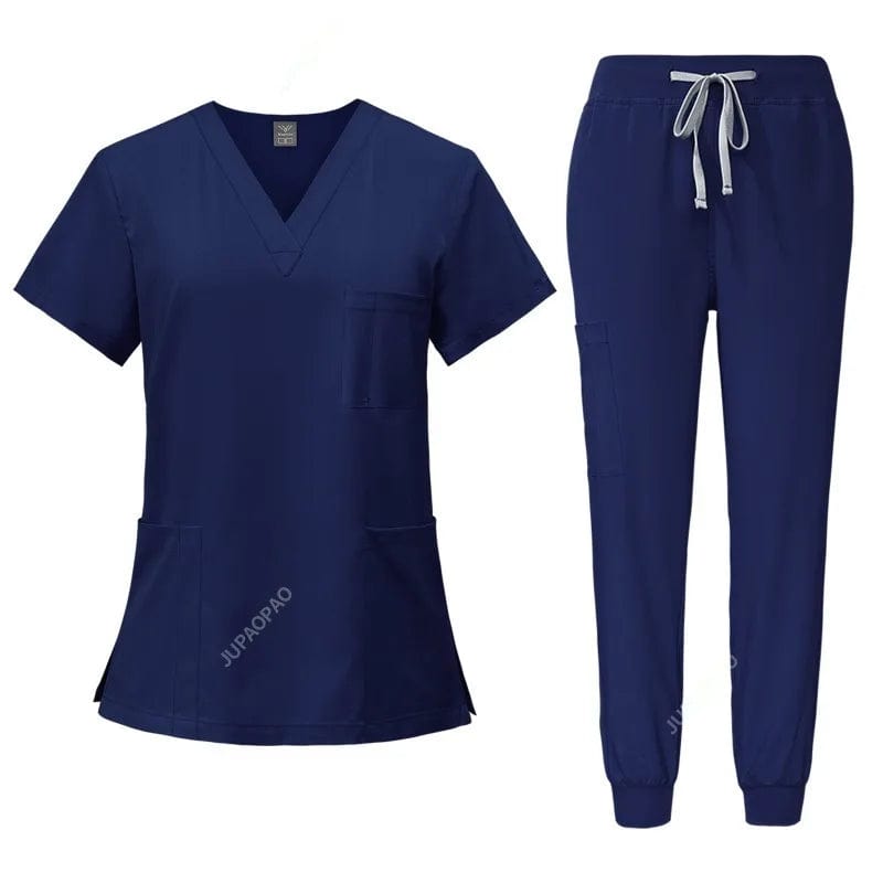New Scrubs Set Medical Uniforms Stretch Scrub Tops With Pocket Pants Nurse Uniform Doctor Surgery Overalls Beauty Salon Workwear - SHOWLU FASHION STORE