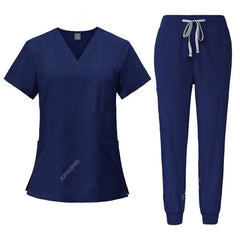 New Scrubs Set Medical Uniforms Stretch Scrub Tops With Pocket Pants Nurse Uniform Doctor Surgery Overalls Beauty Salon Workwear - SHOWLU FASHION STORE