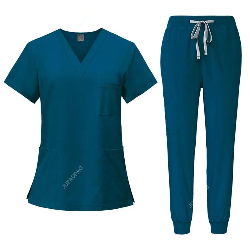 New Scrubs Set Medical Uniforms Stretch Scrub Tops With Pocket Pants Nurse Uniform Doctor Surgery Overalls Beauty Salon Workwear - SHOWLU FASHION STORE
