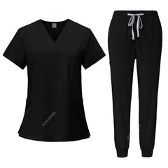 New Scrubs Set Medical Uniforms Stretch Scrub Tops With Pocket Pants Nurse Uniform Doctor Surgery Overalls Beauty Salon Workwear - SHOWLU FASHION STORE