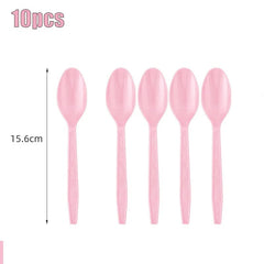 New Solid Color Party Set Light Pink Disposable Tableware Paper Cup Paper Plate Tablecloth For Kids Baby Shower Party Supplies - SHOWLU FASHION STORE