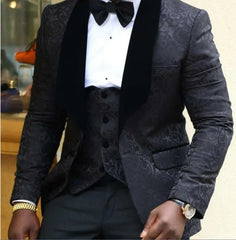 New Style Groomsmen Shawl Lapel Groom Tuxedos Red/White/Black Men Suits Wedding Best Man Blazer (Jacket+Pants+Tie+Vest) C46 - SHOWLU FASHION STORE