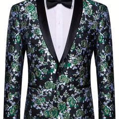 New Style Jacket Casual Jacquard Button Blazer Shawl Lapel Suit Jacket For Wedding 1pc Suit - SHOWLU FASHION STORE
