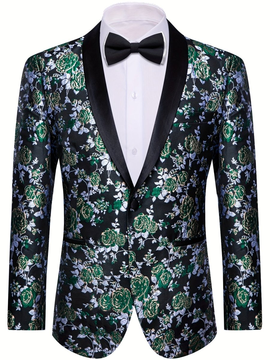 New Style Jacket Casual Jacquard Button Blazer Shawl Lapel Suit Jacket For Wedding 1pc Suit - SHOWLU FASHION STORE
