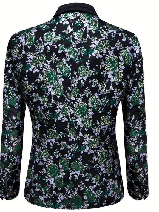 New Style Jacket Casual Jacquard Button Blazer Shawl Lapel Suit Jacket For Wedding 1pc Suit - SHOWLU FASHION STORE