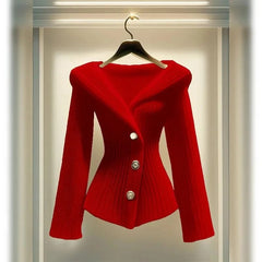 New Sweater In Autumn And Winter 2024 Luxury High Temperament Waist Bottoming Knitted Fashion Long - Sleeved Ladies Top - SHOWLU FASHION STORE