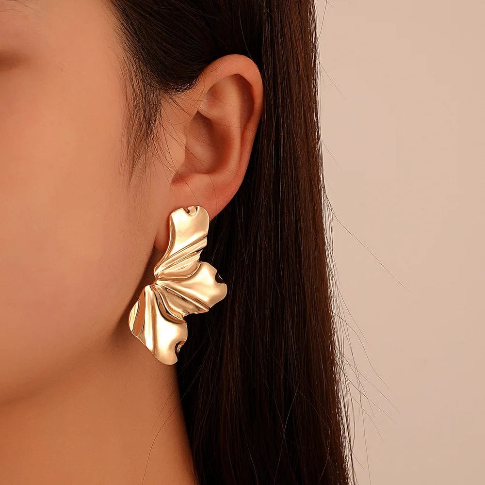 New Trendy Design French Petal Stud Dangle Earrings for Women Korean Fashion Earring Birthday Party Jewelry Accessories Gifts - SHOWLU FASHION STORE