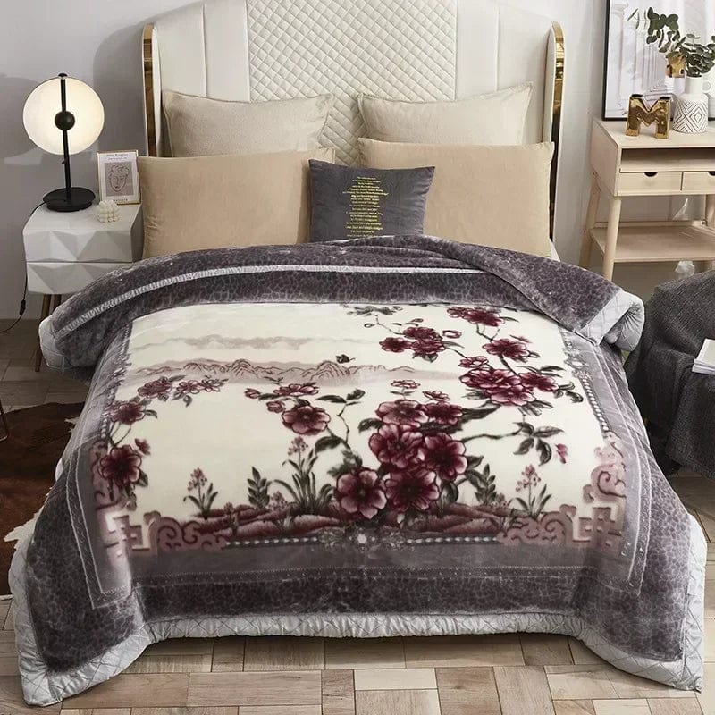 New Warm Weighted Blankets for Beds High End Thicken Warmth Raschel Blanket for Winter Autumn Double Side Plush Comforter Quilt - SHOWLU FASHION STORE