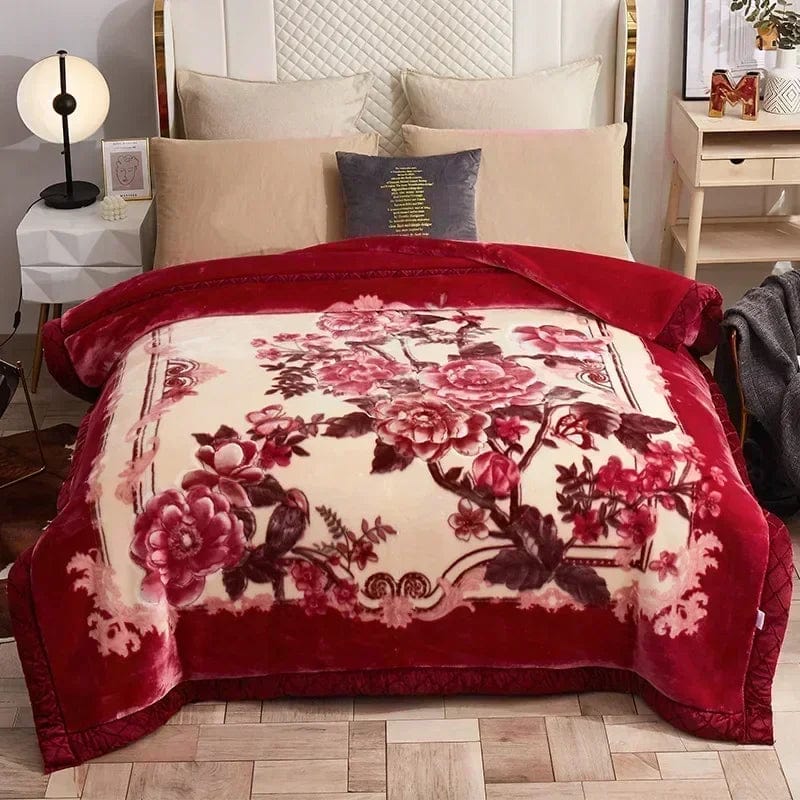New Warm Weighted Blankets for Beds High End Thicken Warmth Raschel Blanket for Winter Autumn Double Side Plush Comforter Quilt - SHOWLU FASHION STORE